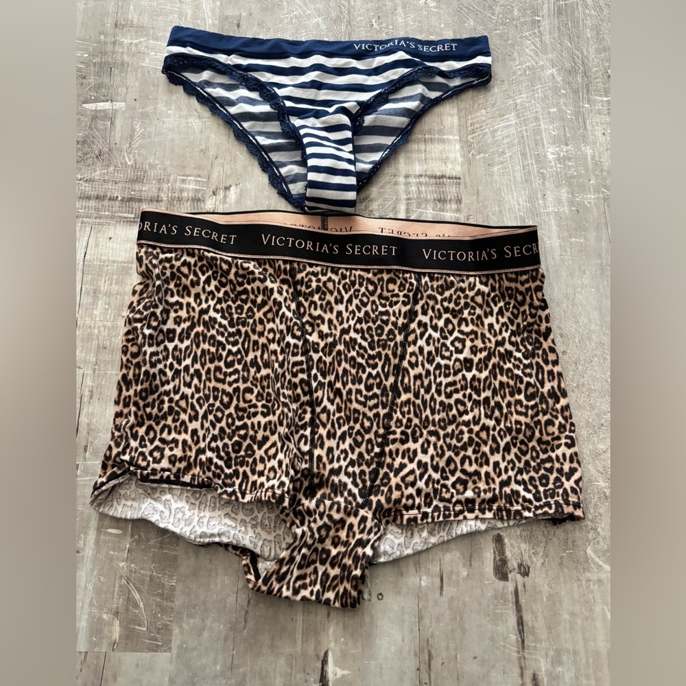 Victoria's Secret Leopard and Striped Panty Set - NWOT